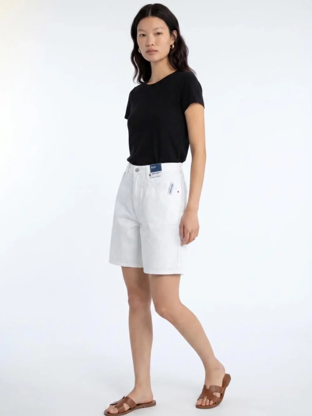 Nwt Old Navy Mid Rise Baggy White Denim Jean Shorts Size 8